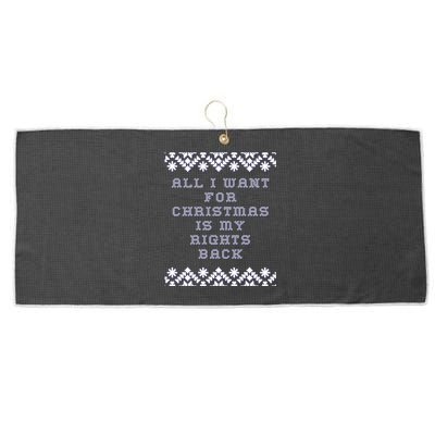 Christmas Political Humor Xmas Saying Pro Trump Anti Biden Gift Large Microfiber Waffle Golf Towel