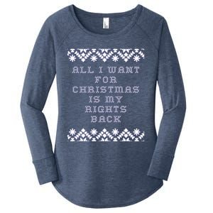 Christmas Political Humor Xmas Saying Pro Trump Anti Biden Gift Women's Perfect Tri Tunic Long Sleeve Shirt