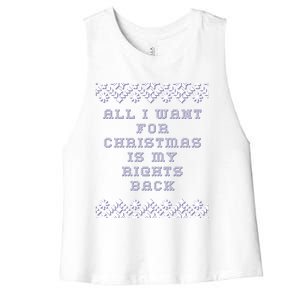 Christmas Political Humor Xmas Saying Pro Trump Anti Biden Gift Women's Racerback Cropped Tank