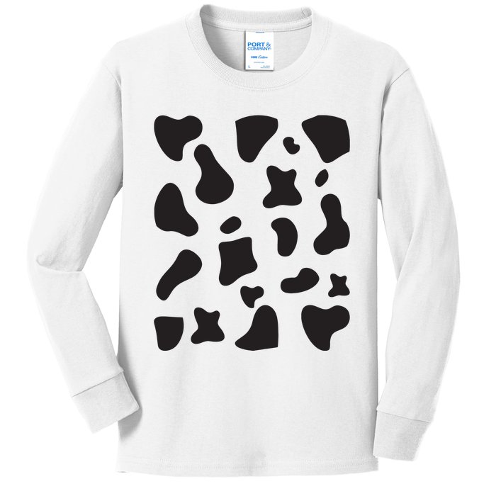 Cow Print Halloween Costume Cow Animal Kids Long Sleeve Shirt