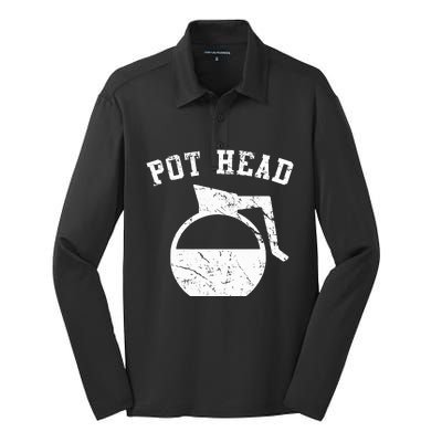 Coffee Pot Head Silk Touch Performance Long Sleeve Polo