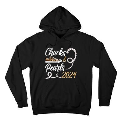 Chucks & Pearls Harris 2024 Leopard Shoes Kamala Harris Tall Hoodie