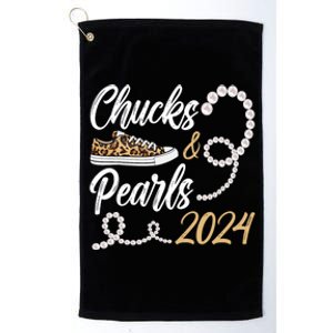 Chucks & Pearls Harris 2024 Leopard Shoes Kamala Harris Platinum Collection Golf Towel