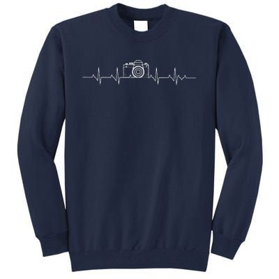 Camera Photography Heartbeat For Photographers Tall Sweatshirt