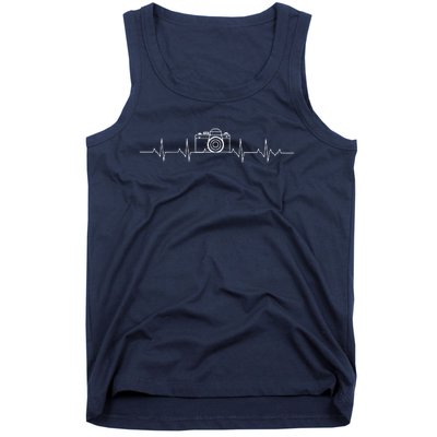 Camera Photography Heartbeat For Photographers Tank Top