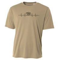 Camera Photography Heartbeat For Photographers Cooling Performance Crew T-Shirt