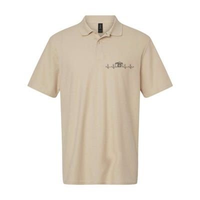 Camera Photography Heartbeat For Photographers Softstyle Adult Sport Polo