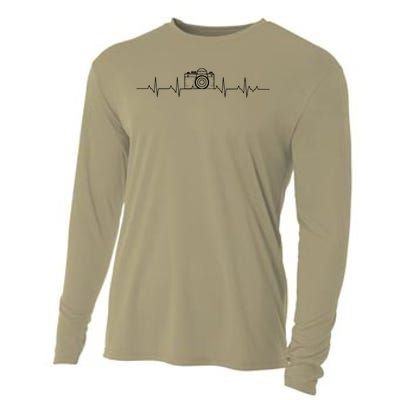 Camera Photography Heartbeat For Photographers Cooling Performance Long Sleeve Crew