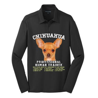 Chihuahua Professional Human Trainer Silk Touch Performance Long Sleeve Polo