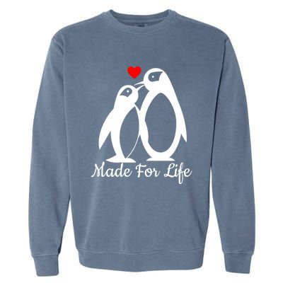 Cute Penguin Heart Valentines Day Gift Garment-Dyed Sweatshirt