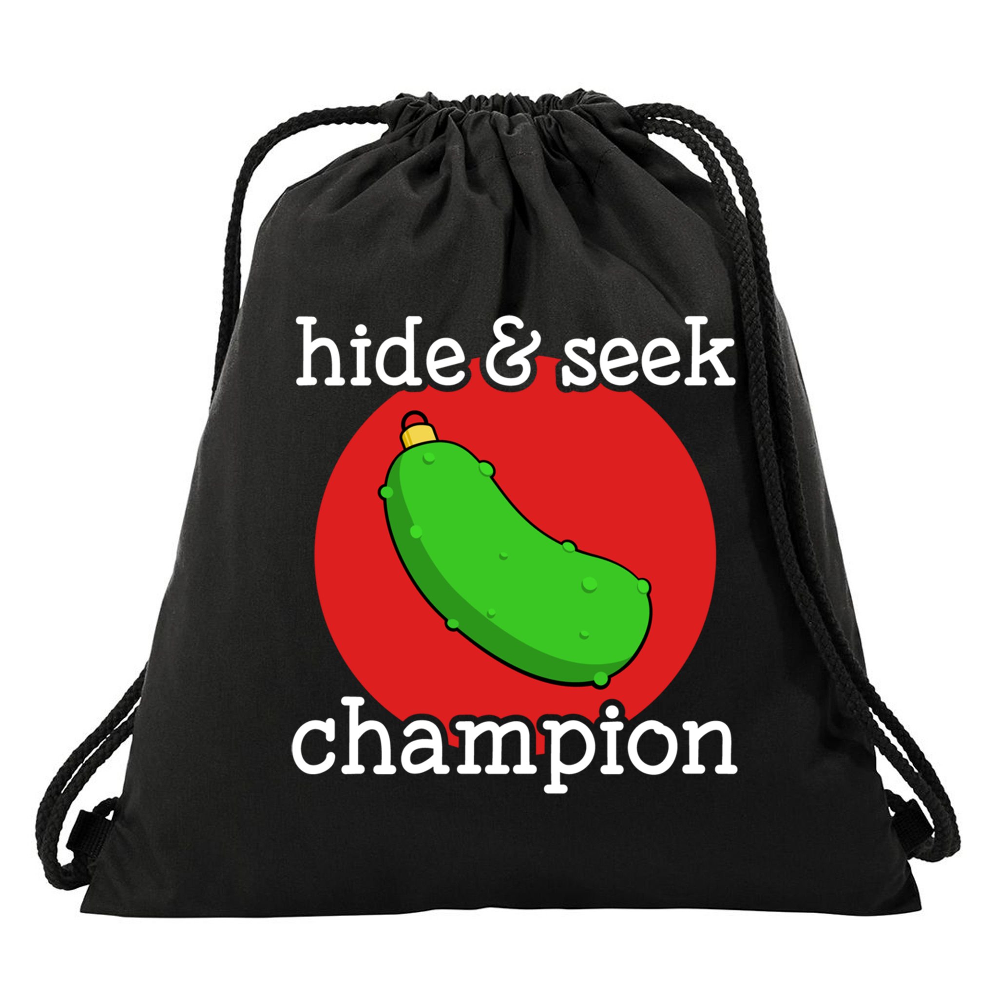 Christmas Pickle Hide And Seek Champion Gift Drawstring Bag