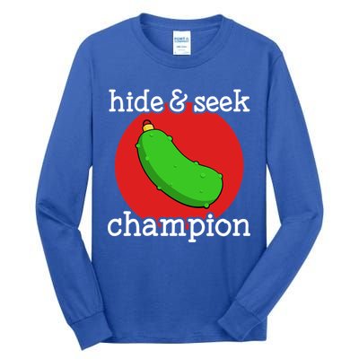 Christmas Pickle Hide And Seek Champion Gift Tall Long Sleeve T-Shirt