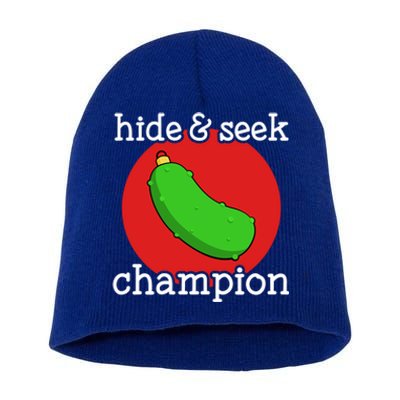 Christmas Pickle Hide And Seek Champion Gift Short Acrylic Beanie