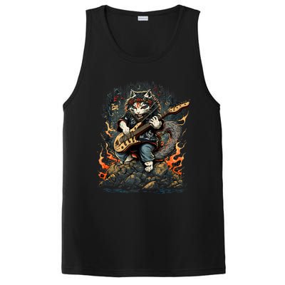 Cat Playing Heavy Guitar Musician Cat Lover PosiCharge Competitor Tank