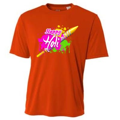 Colorful Pichkari Happy Holi Gift Cooling Performance Crew T-Shirt