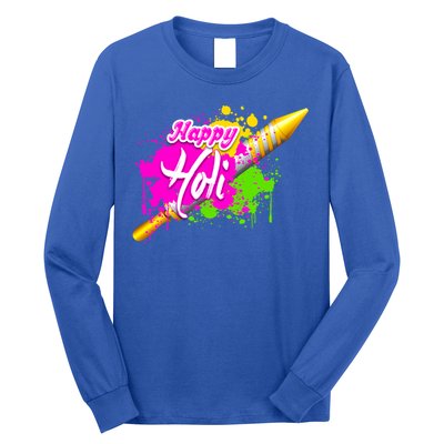 Colorful Pichkari Happy Holi Gift Long Sleeve Shirt