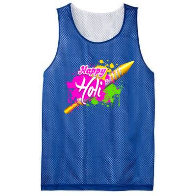 Colorful Pichkari Happy Holi Gift Mesh Reversible Basketball Jersey Tank