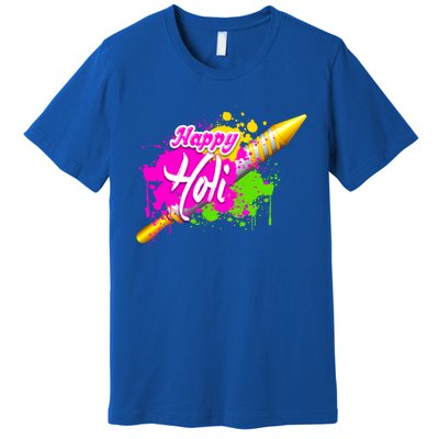 Colorful Pichkari Happy Holi Gift Premium T-Shirt