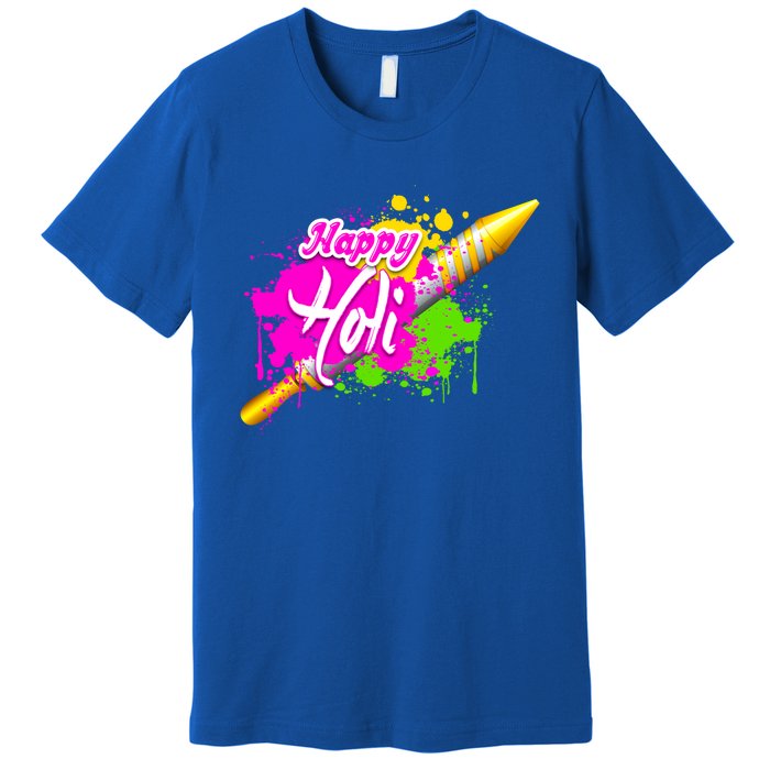 Colorful Pichkari Happy Holi Gift Premium T-Shirt