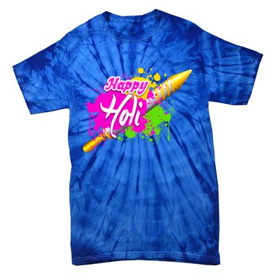 Colorful Pichkari Happy Holi Gift Tie-Dye T-Shirt