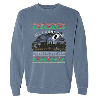 Christmas Political Humor Xmas Saying Pro Trump Anti Biden Garment-Dyed Sweatshirt