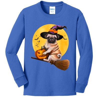 Cute Pug Halloween Costume Shirt Boys Girls Dog Kids Long Sleeve Shirt