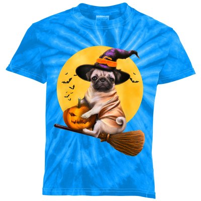 Cute Pug Halloween Costume Shirt Boys Girls Dog Kids Tie-Dye T-Shirt