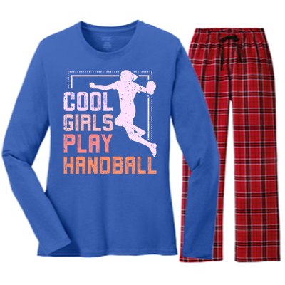 Cool Play Handball Cool Gift Women's Long Sleeve Flannel Pajama Set 