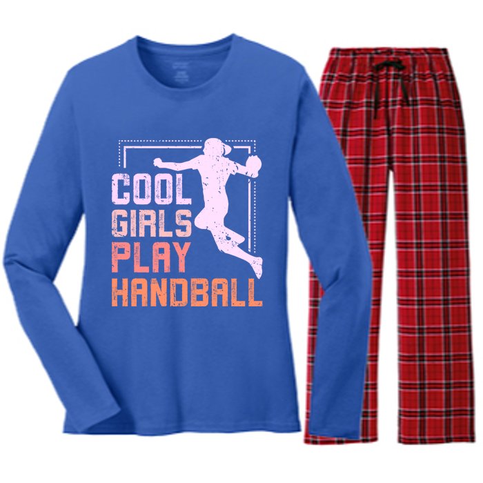 Cool Play Handball Cool Gift Women's Long Sleeve Flannel Pajama Set 