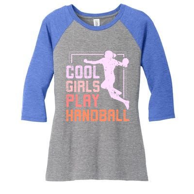 Cool Play Handball Cool Gift Women's Tri-Blend 3/4-Sleeve Raglan Shirt