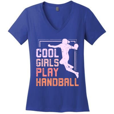 Cool Play Handball Cool Gift Women's V-Neck T-Shirt