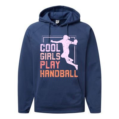 Cool Play Handball Cool Gift Performance Fleece Hoodie