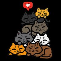 Cat Pile Heart Kawaii Kitten Anime Flexfit Unipanel Trucker Cap