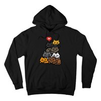 Cat Pile Heart Kawaii Kitten Anime Hoodie