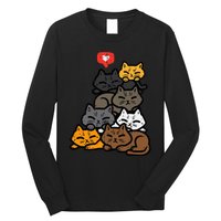 Cat Pile Heart Kawaii Kitten Anime Long Sleeve Shirt