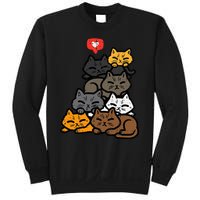 Cat Pile Heart Kawaii Kitten Anime Sweatshirt