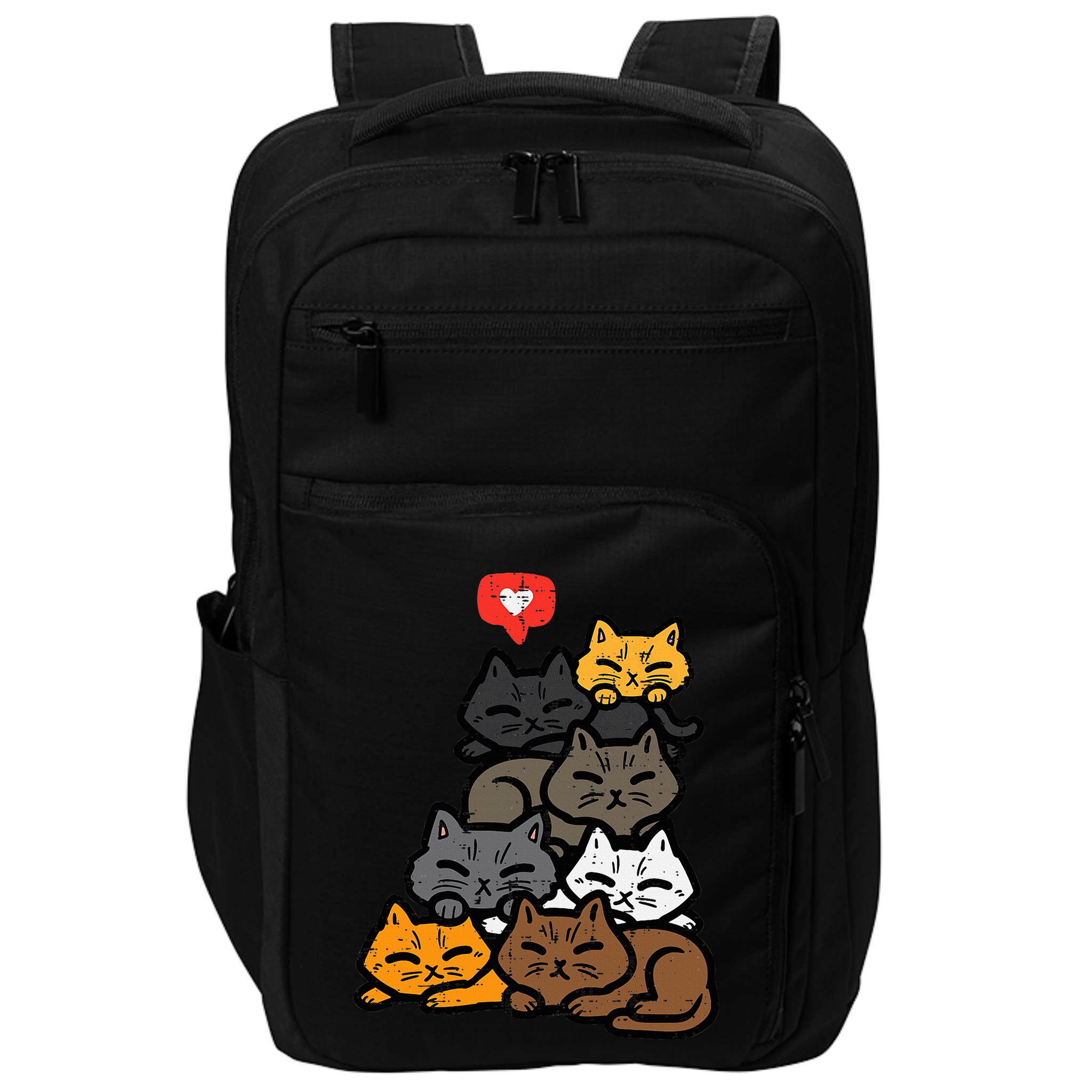Cat Pile Heart Kawaii Kitten Anime Impact Tech Backpack
