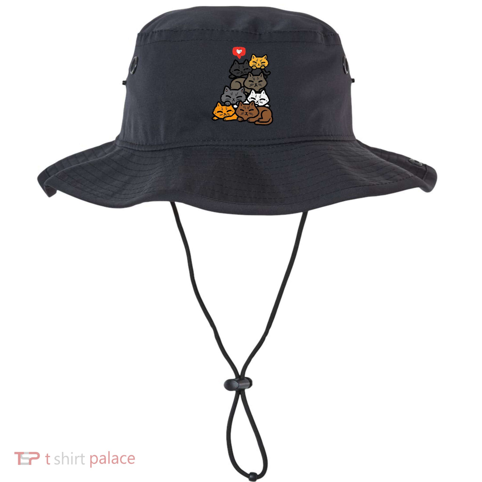 Cat Pile Heart Kawaii Kitten Anime Bucket Hat