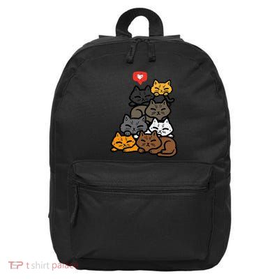 Cat Pile Heart Kawaii Kitten Anime 16 in Basic Backpack