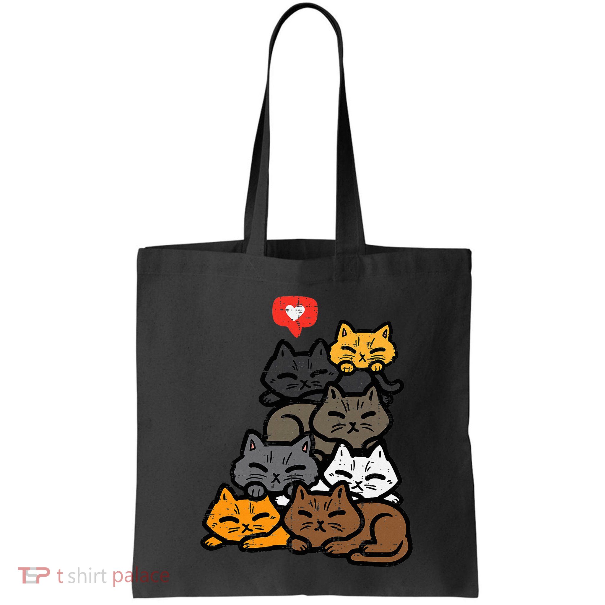 Cat Pile Heart Kawaii Kitten Anime Bag