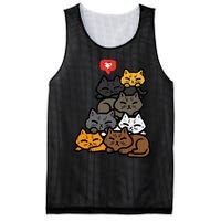 Cat Pile Heart Kawaii Kitten Anime Mesh Reversible Basketball Jersey Tank