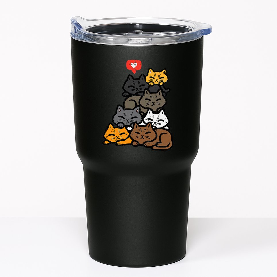 Cat Pile Heart Kawaii Kitten Anime Tumbler
