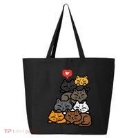 Cat Pile Heart Kawaii Kitten Anime 25L Jumbo Tote