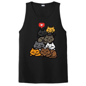 Cat Pile Heart Kawaii Kitten Anime PosiCharge Competitor Tank