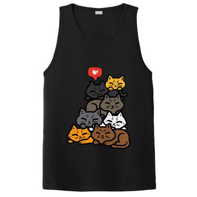 Cat Pile Heart Kawaii Kitten Anime PosiCharge Competitor Tank