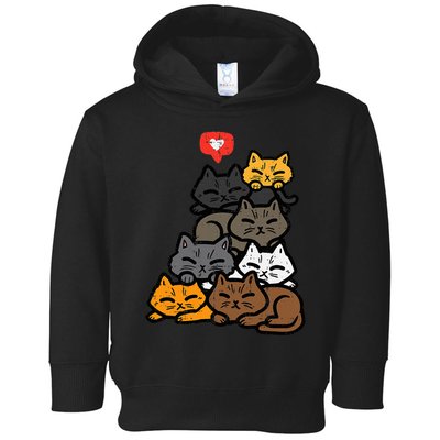 Cat Pile Heart Kawaii Kitten Anime Toddler Hoodie