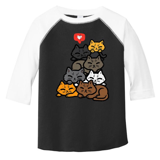 Cat Pile Heart Kawaii Kitten Anime Toddler Fine Jersey T-Shirt