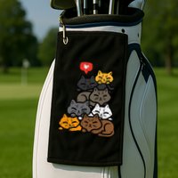 Cat Pile Heart Kawaii Kitten Anime Golf Towel