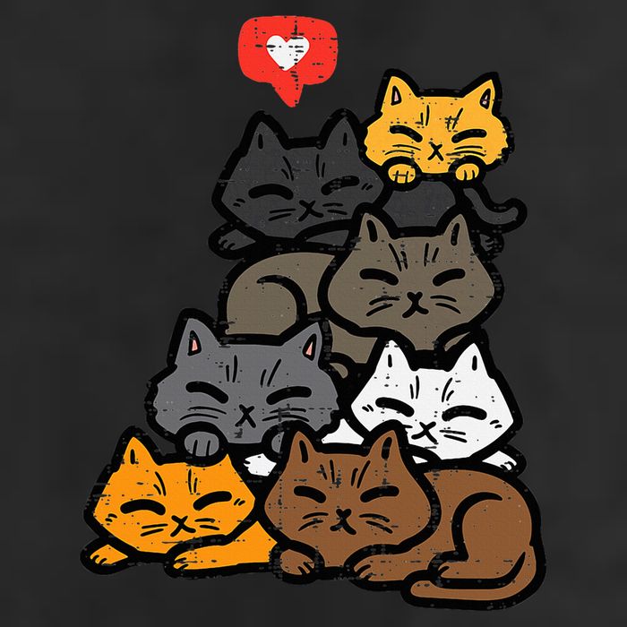 Cat Pile Heart Kawaii Kitten Anime Golf Towel