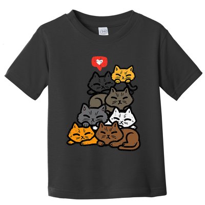 Cat Pile Heart Kawaii Kitten Anime Toddler T-Shirt